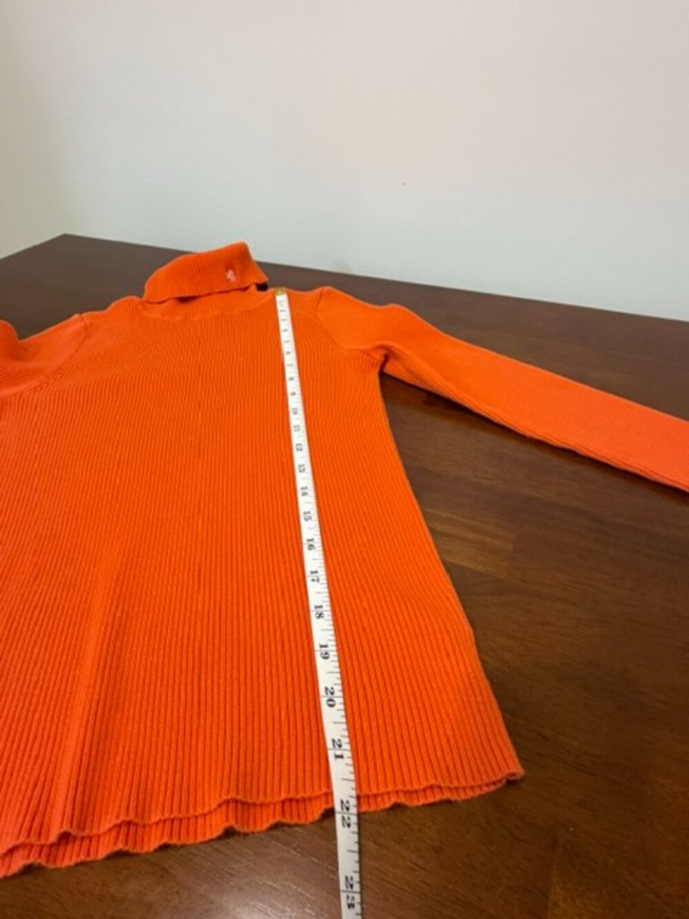 Ralph Lauren Orange Cotton Turtleneck Sweater PM - Picture 7 of 13